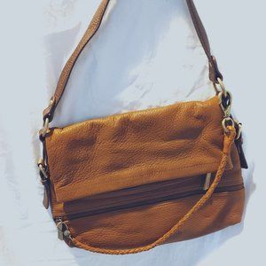 Danier Pebbled Leather Shoulder Bag